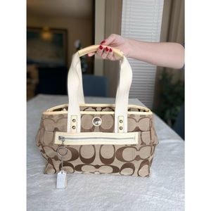 Coach Sig C Canvas Shoulder Bag Handbag